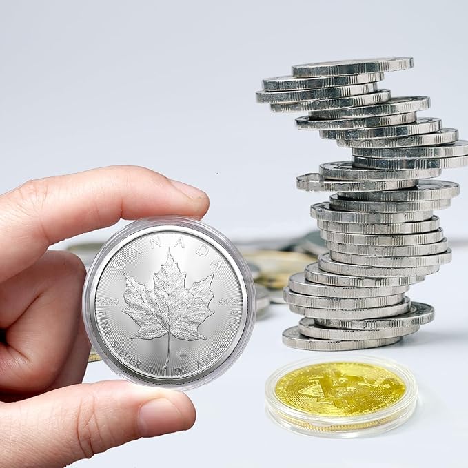 MUDOR Silver Dollar Coin Holders for Morgan, Peace, 100 Pack Coin Storage Cases for Collectors, Plastic Coin Collection Protectors Capsules