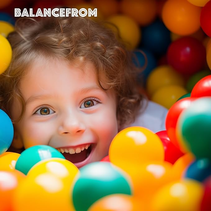 BalanceFrom Play Pit Balls Toy Set for Kids with Mesh Bag, Rainbow or Pastel Colors – Crush-Proof Plastic for Ball Pits, Playhouses, Bounce Houses, Pools, Tents, and Birthday Parties