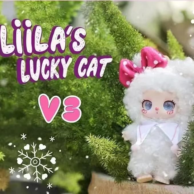 CALEMBOU Plush Doll Blind Box, 8.5'' Cute Stuffed Animal Plush Toys, Kawaii 1 of 6 Possible Mystery Collectible Toys Cute Soft Animals Charm Birthday Gifts (Liila's Lucky Cat Series)