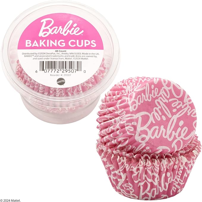 Barbie™ Baking Cups By DecoPac | Pink | 1.8" Cupcake Liners, Greaseproof Paper Cases for Muffins and Cupcakes, Pack of 48