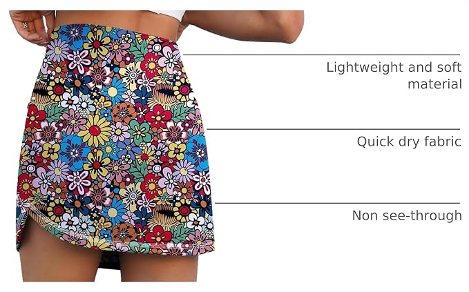 LouKeith Golf Skirts for Women Tennis Skirt with Zipper Pockets High Waisted Running Casual Athletic Skorts Built-in Shorts