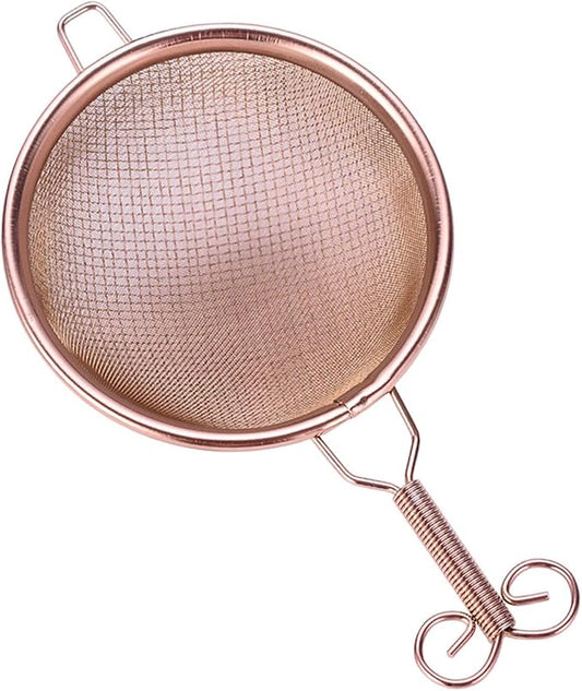 Generic Copper Tea Strainer Mesh Tea Filter Double-layer Tea Drain Household Tea Infuser for Hotel, D
