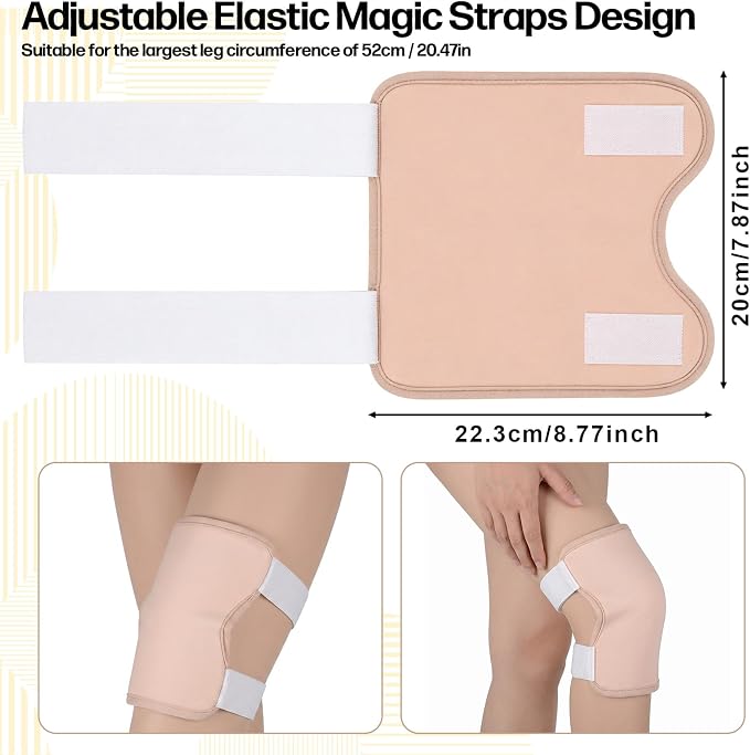 2 Pack Castor Oil Pack Wrap for Knee,Adjustable Castor Oil Knee Wrap Reusable Anti-Oils Leak Design for Knees Legs Arms Elbow Joints