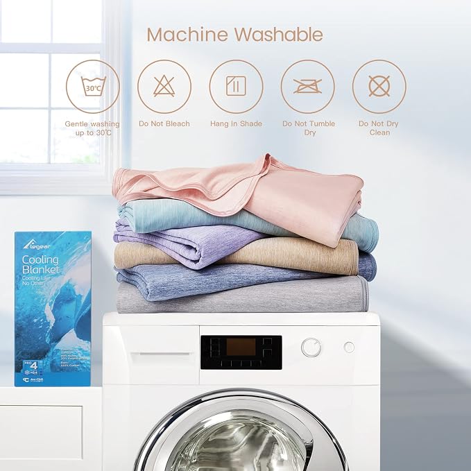 Elegear Revolutionary Cooling Blanket Queen Size Absorbs Heat, Keep Adult/Children/Babies Cool on Warm Nights, Japanese Q-Max>0.4 Arc-Chill Cooling Fiber, Summer Blanket for Night Sweat - Beige,Adult | Q-Max>0.5 Cooling Fabric, Absorbs Heat to Keep Bod...