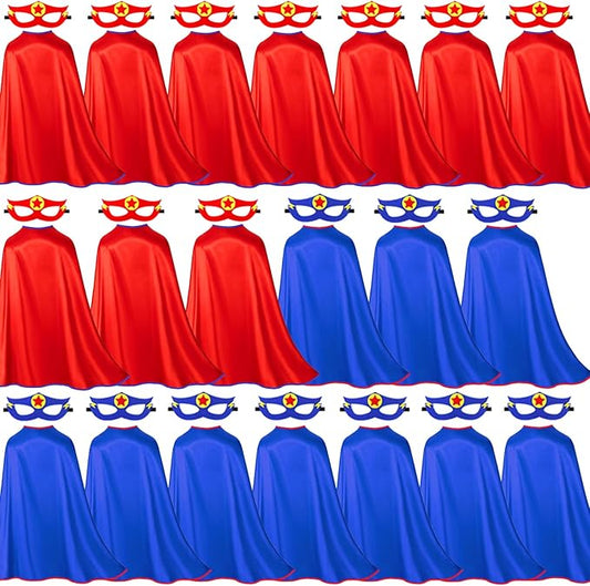 iROLEWIN Superhero-Capes for Kids Bulk 20 Pack Superhero Party Favors Toddler Dress-up Halloween Group Costumes Pretend Play