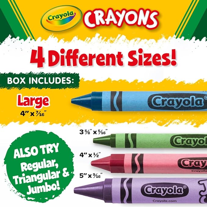 Crayola Crayon Classpack - 400ct (8 Colors), Large Crayons for Kids & Toddlers, Bulk School Supplies, Teacher Classroom Must Have for Preschool & Kindergarten