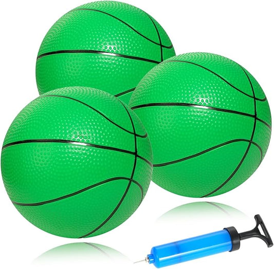 Mini Basketballs 3 Pack - 7inch Small Basketball Size 3 Set with Pump Needle - Ideal for Mini Hoop, Outdoor & Indoor Play - Kids Basketball Party Favors