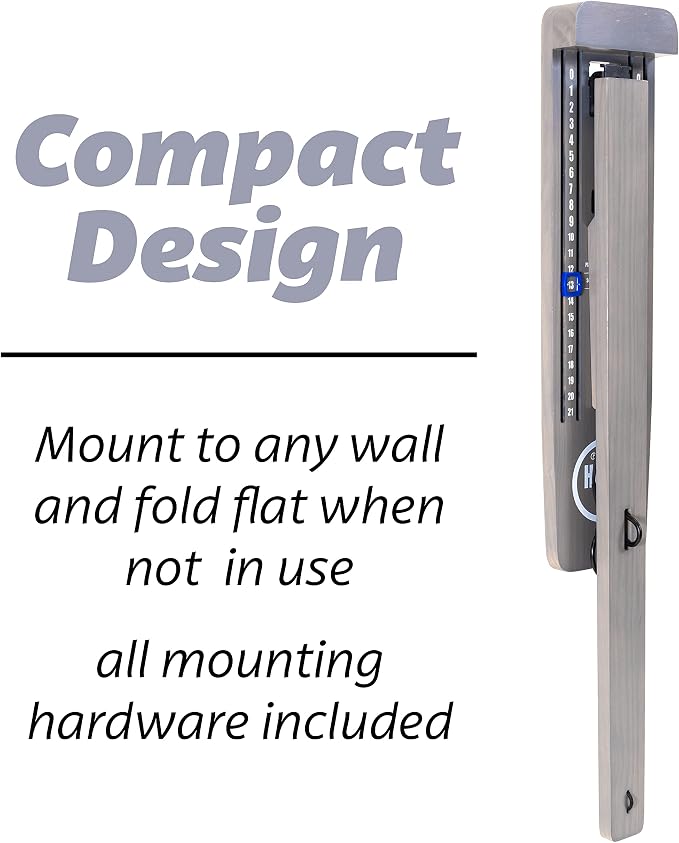 GoSports Hook 21 Wall Mounted Ring Swing Game with Foldable Arm - Play Indoors or Outdoors