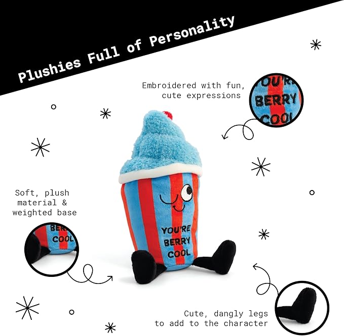 Snowcone Plushie - You're Berry Cool Punny Ice Desert Plush, Cute Food Plushie Gift for Kids