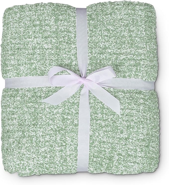 MH MYLUNE HOME Ultra Soft Ribbed Throw Blanket Plush, Green, 60"x80" | Reversible Fleece Throw Blanket, Comfy Fluffy Fuzzy Plush Blanket Throws for Couch Sofa Bed, Cozy Blankets for Women Gift