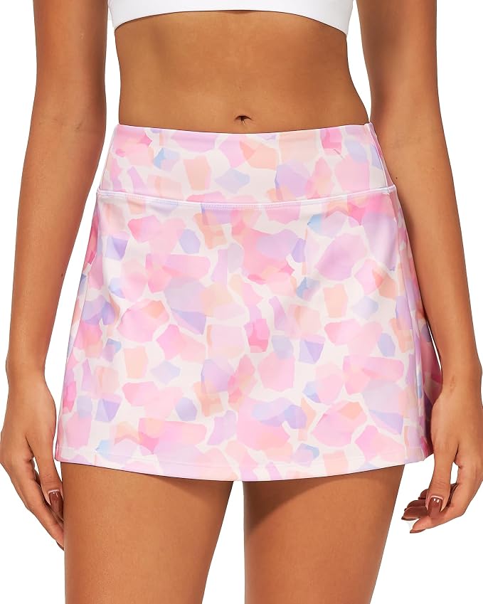 Stelle Women's Tennis Golf Skirts High Waisted with Pockets Inner Shorts for Athletic Skorts Sports Running Pickleball