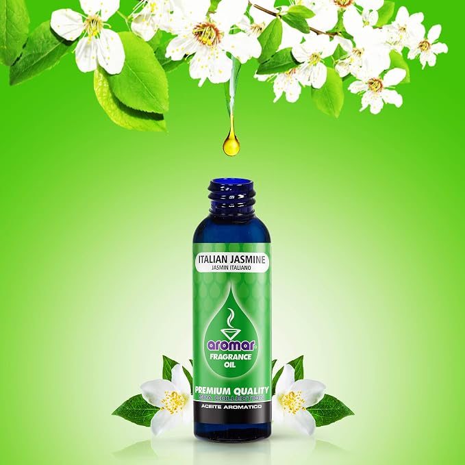 AROMAR Premium Fragrance Oil, 4oz Bottle 3 Pack Long Lasting Aromatic Scent, Fresh and Revitalizing Aromatherapy for Living Room, Bedroom, and Kitchen 12oz Italian Jasmine