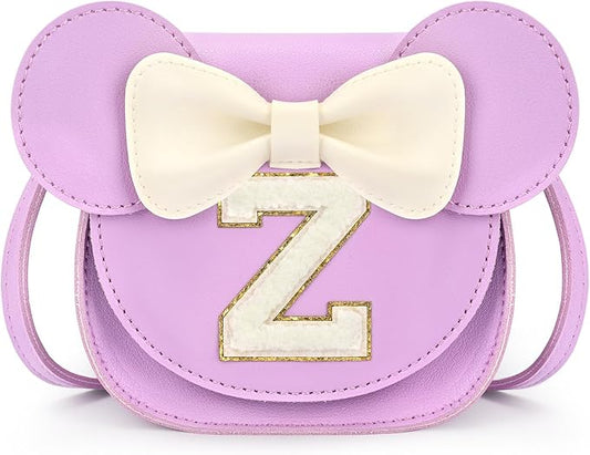 mibasies Toddler Purse Girl Gifts: Girls Birthday Gifts for 3-8 - Toys for Ages 2-4 Girls Mouse Ears Purse, Purple, Letter Z