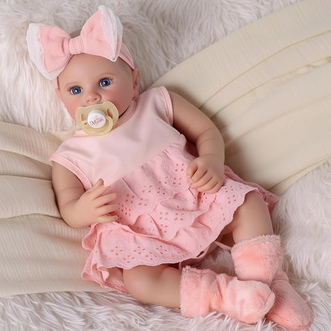 BABESIDE Lifelike Reborn Baby Dolls - 20-inch Cute Realistic Baby Doll Newborn Girl Soft Cuddly Real Life Baby Dolls with Accessories for Kids Age 3 4 5 6 7 8 9 Years Playing and Gift Giving