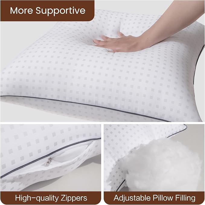 30"x30"Pillow Inserts Set of 2 with 100% Cotton Cover Decorative Square Throw 30 Pillows for Couch, Sofa and Bed - White(2, 30x30)