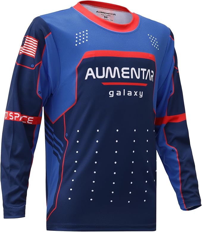 Kids Cycling Jersey Long Sleeve Dirt Bike Motocross Shirt, BMX Off-Road Racing Clothing