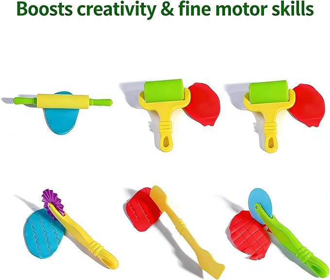 6-Piece Kids’ Dough Tool Set – Colorful, Child-Safe Modeling Clay Accessories for Small Hands