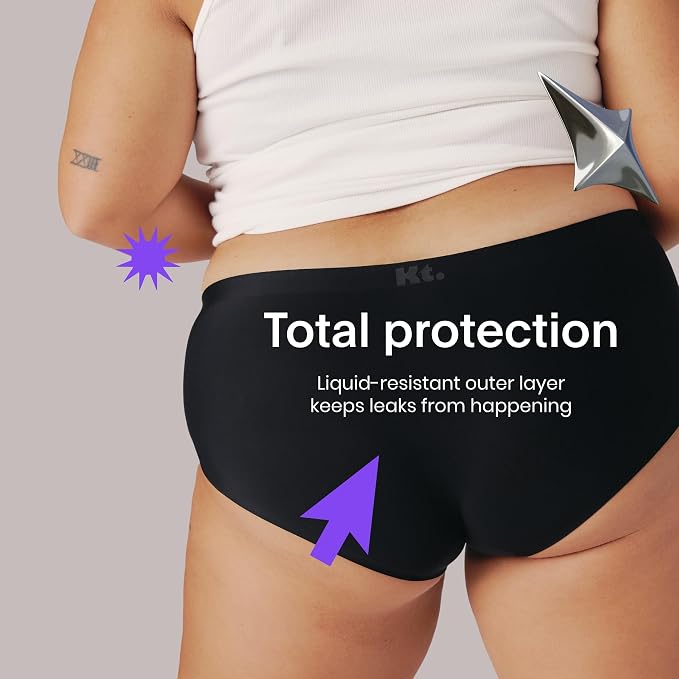Kt by Knix Super Leakproof Boyshort - Period Underwear for Teens - Black, (1 Pack)
