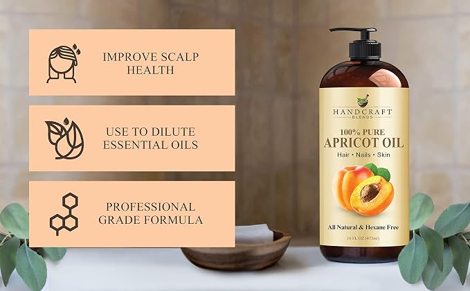 Handcraft Blends Ultra Light Massage Set: Apricot Kernel Oil and Fractionated Coconut Oil – (2 x 16 Fl Oz) – 100% Pure & Natural – Silky Carrier Oils for Body and Sensitive Skin
