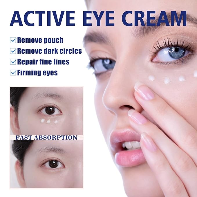 Active Eye Cream for Dark Circles & Puffiness - Anti-Aging Eye Cream with Acetyl Hexapeptide-8 & Caffeine, Reduces Eye Bags, Wrinkles & Fine Lines, Hydrating & Firming Eye Treatment