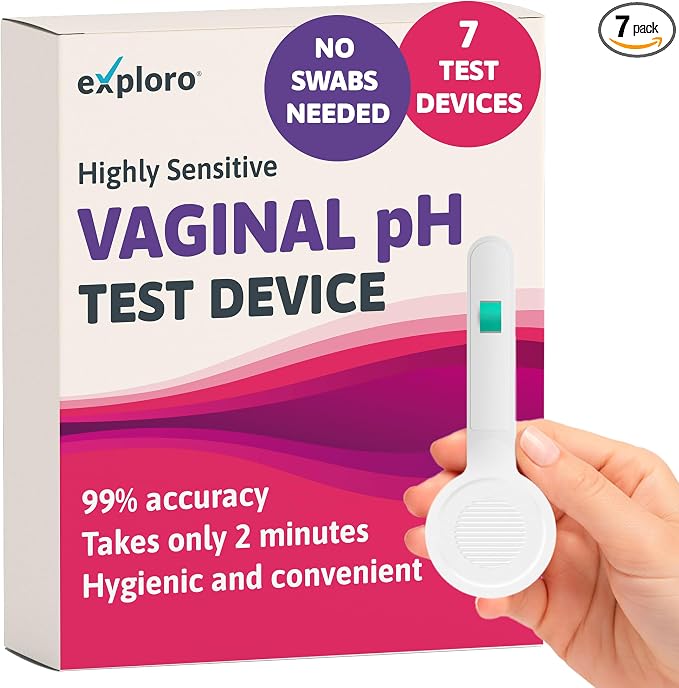 Exploro pH Test Strips for Women, Vaginal Balance at Home, 7 Count | Weekly Feminine Wellness Tracking Made Simple, Accurate Color Chart, Results in 15 Seconds, Gentle and Discreet to Use