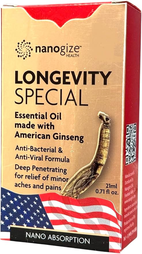 1 Pack - Ginseng Nanogize Roll On Essential Oil - Dau LAN Cong Nghe Nano Nhan Sam - 21 ml per Bottle - Only One Bottle per Order - Product of USA