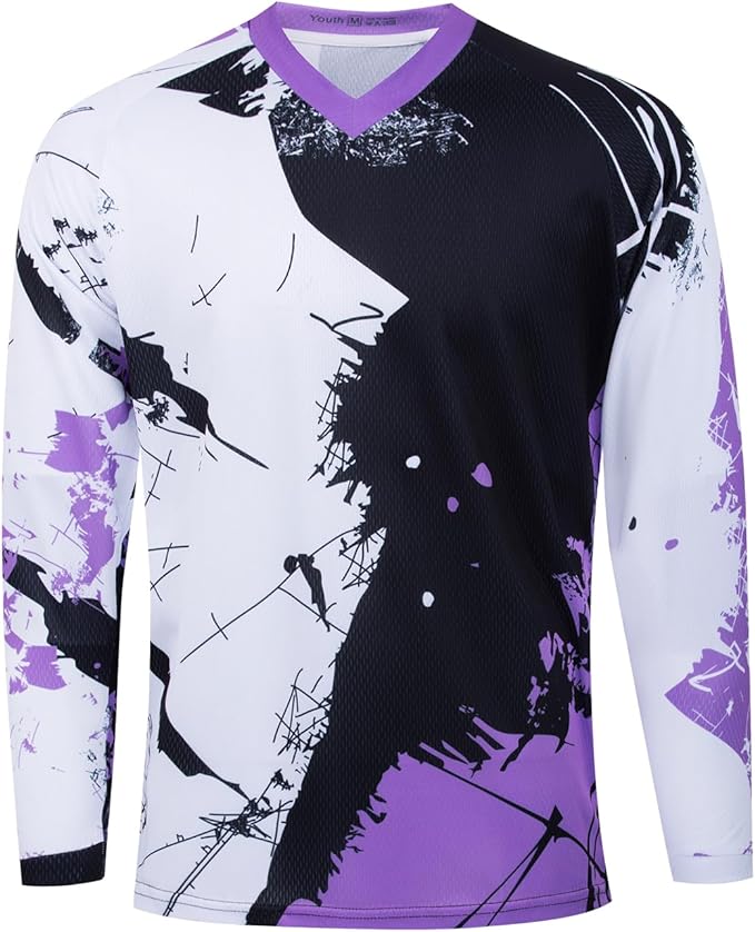 Weimostar Dirt Bike Jersey Youth Long Sleeve Off-Road Motocross Downhill Cycling t Shirt MTB Bicycle Biking Top for Boy Girl