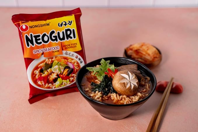 Nongshim Neoguri Spicy Seafood with Udon-Style Noodle,4.2 Ounce,(Pack of 20)