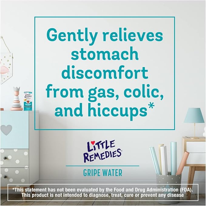 Little Remedies Gripe Water for Babies, with Chamomile, for Baby Gas Relief, No Alcohol or Artificial Dyes, 4 Fl Oz (Pack of 3)