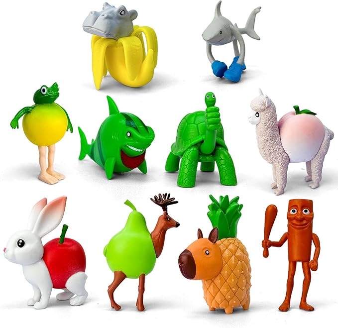 8Pcs Italian Brainrot Action Figures,Tralalero Travala Toy Set Tralalero Travala,Tung Tung Tung Sahur, Brr Brr Patapim - Brainrot fidget Toys,Decorations Gifts for Office Room Figurine Decor (10PCS-A)