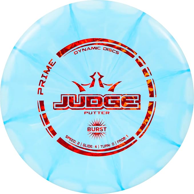 Dynamic Discs Prime Burst Judge Disc Golf Putter, Men and Women Frisbee Golf Putter, 170g Plus, Beaded Throwing Frisbee Golf Putter, Stable Disc Golf Flight, Stamp Color Will Vary, Blue