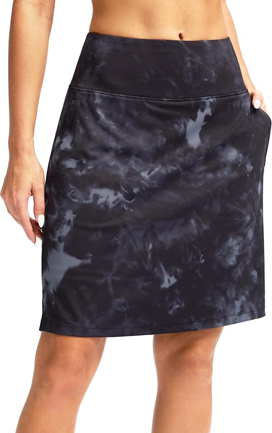 G Gradual 20" Skorts with Pockets Knee Length Golf Skirt | Built in Soft Shorts, High Waisted, Tummy Control, Breathable, Long Skorts for Athletic, Tennis, Dressy, Casual, Summer