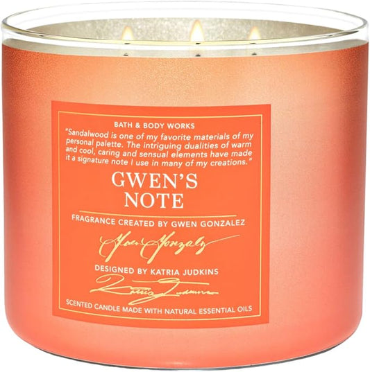 Bath & Body Works Gwen's Note 3-Wick Candle with Essential Oils, 14.5 oz (14.5 Ounces, Gwen's Notes)