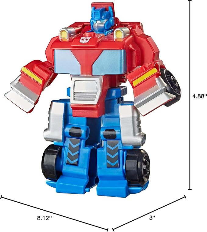 Transformers Playskool Heroes Rescue Bots Academy Team Optimus Prime, 4.5-Inch Action Figure, Kids Converting Robot Toy, Ages 3+ (Amazon Exclusive)
