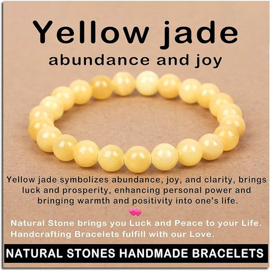 AD Beads Handmade Gemstone Stretch Elastic Bracelet Crystal Healing Reiki Nature's Beauty and Spiritual Essence Unisex