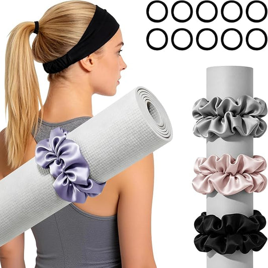 Straps For Yoga Mat, Elastic Bands in 4 Colors for Securing Exercise Mats, Reusable Carrying Straps Compatible with All Standard Yoga Mats