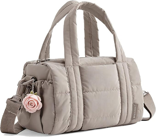 BAGSMART Reiki Gym Bag for Women Puffy Yoga Mat Travel Weekender Duffle Bag | Lint-Resistant Lining, Wet-Dry Pocket & Anti-Slip Mat Loop, Ultra-Light, Roomy for Workout Gear, Water Bottle, Travel, Sports