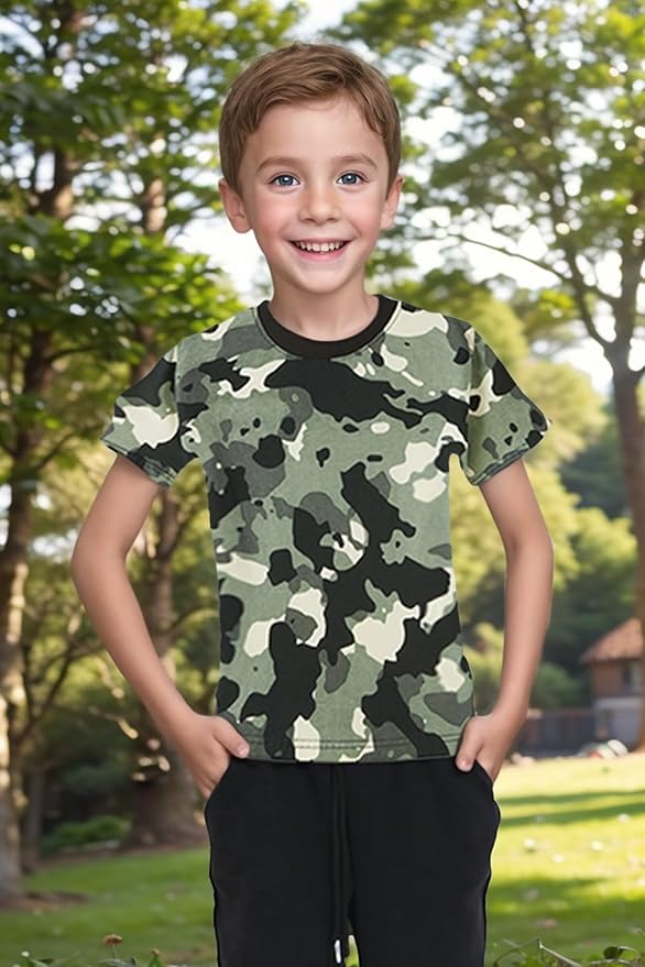 Family Feeling Boys Short Sleeve Crewneck Kids T-Shirts Top Girls Tee