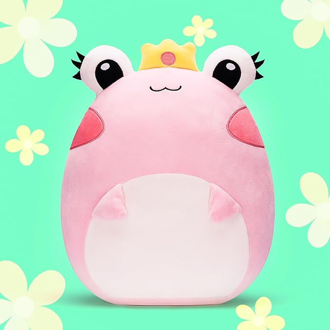 Original 13.5-inch Large Frog Plush Pillow Stuffed Animal Toy,Big Size Cute Soft Toys Kawaii Cuddle Plushie,Gift for Girls Boys Children