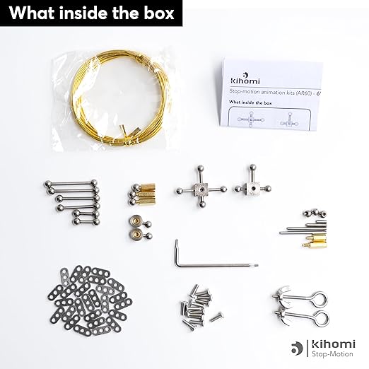 Studio Stop Motion Armature Kit - Feet Tie Down DIY Metal Puppet Figure Skeletons Easy Assembly for Animation Character Design & Creative Fun, Perfect for Stop Motion Animation (Silver, 6in)