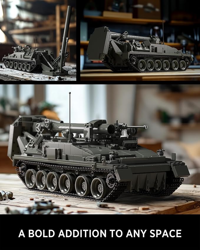 Nifeliz 2S4 Military Tank Building Model, Self-Propelled Heavy Mortar Set for Adults, Collectible Model to Build and Display, Gift for Military Fans (1,438PCS, NF10291)