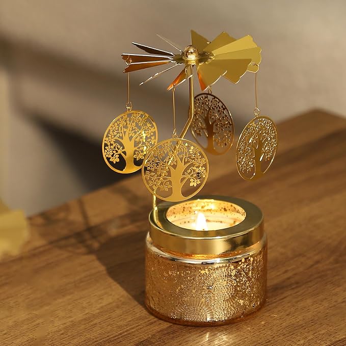 Tree of Life Rotating Candle, Gifts for Women Mom Daughter Sister Wife | Birthday Gifts for Women Friendship, Unique Scented Candle Gift for Christmas Anniversary Mothers Day