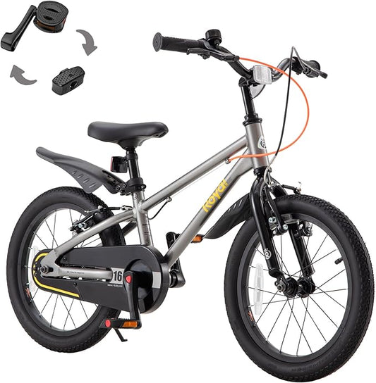 RoyalBaby EZ Fride Kids Bike 16 18 20 Inch, Lightweight Aluminum 2-in-1 Balance to Pedal Bike with One-Key Switch for Boys Girls Ages 4+