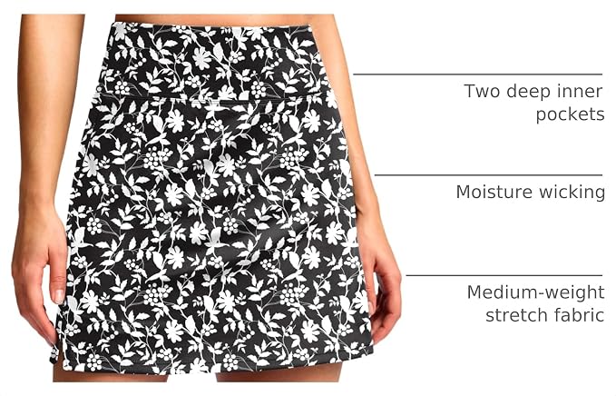 16" Skorts with 2 Pockets | Side Slits, High Waisted, A Line, Casual, Pickleball, Athletic, Golf, Tennis Skirt, for Women
