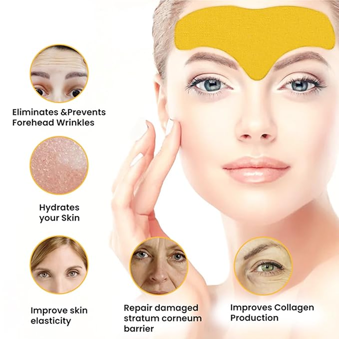 Forehead Wrinkle Remover Patch,Smooth Forehead And Smooth Fine Lines And Wrinkles,Lift Facial Skin Forehead Patch,Forehead Patches for Wrinkles With Hydrolyzed Collagen And Centella Asiatica,Suitable