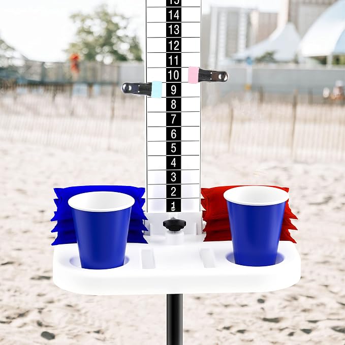 Cornhole Scoreboard 2 Sets Cornhole Score Keeper with Drink Holder Corn Hole Game Accessories for Outside, Yard Game