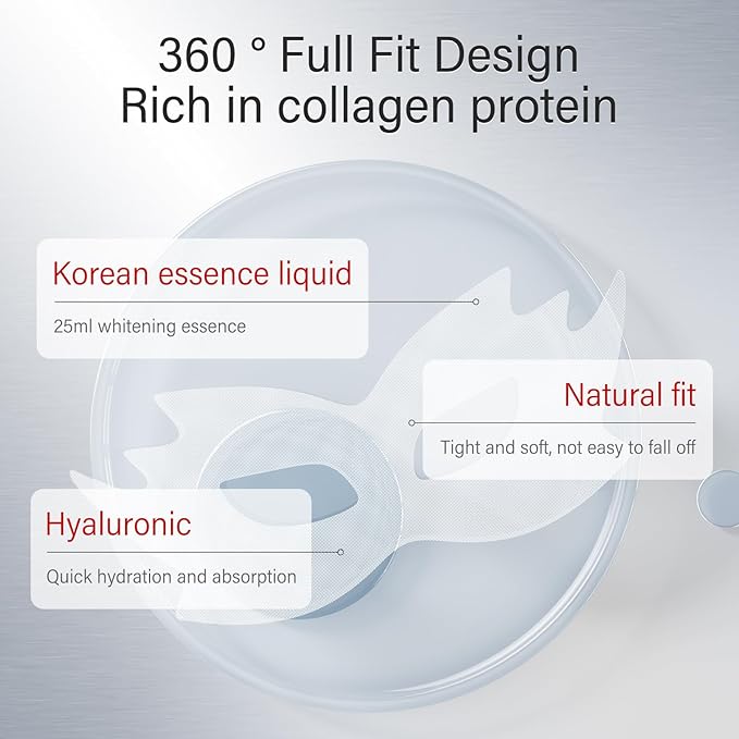 Korean 360 ° adhesive eye mask eye mask is suitable for reducing dark circles and puffiness. It is rich in hyaluronic acid, niacinamide, collagen, and anti wrinkle effects