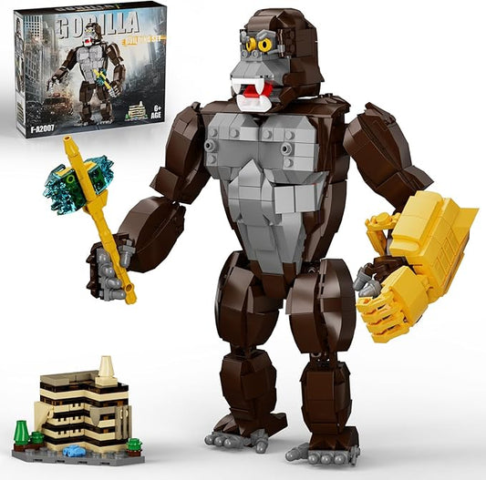King Kong vs Godzilla Building Set with Battle Axe, The New Empire Kong Action Figure Model Kit,Kong Collectible Creative Gifts for Adults Boys 14+（828PCS）