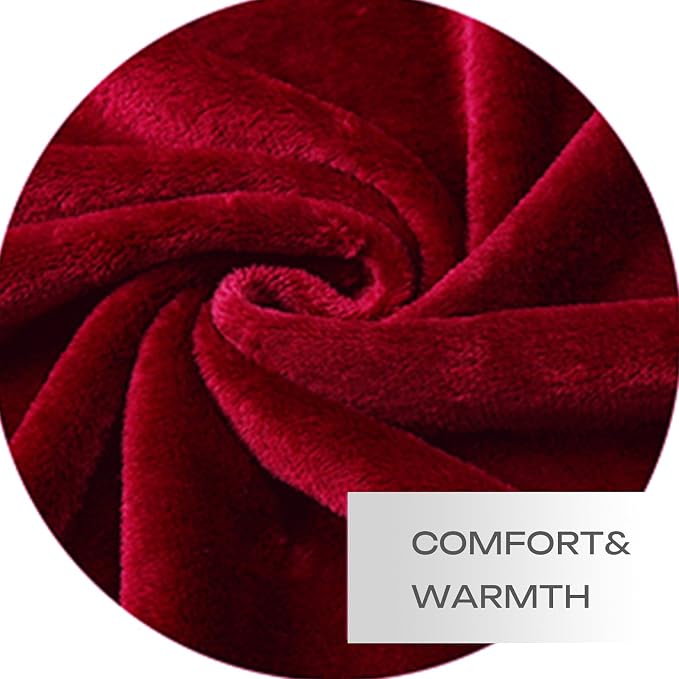 Red Fleece Plush Throw Blanket 50"x60"for Couch Sofa Fuzzy Cozy Flannel | Super Soft Lightweight Microfiber Blanket for Bed Chair bedroom Home Decor All Season,Birthday Gifts for Women Mom Adult