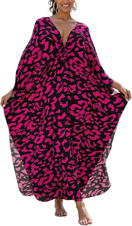 Mumu Dresses for Women Plus Size, Bohemian Kaftan Beach Cover Up Long Maxi Nightgown Soft Loungewear